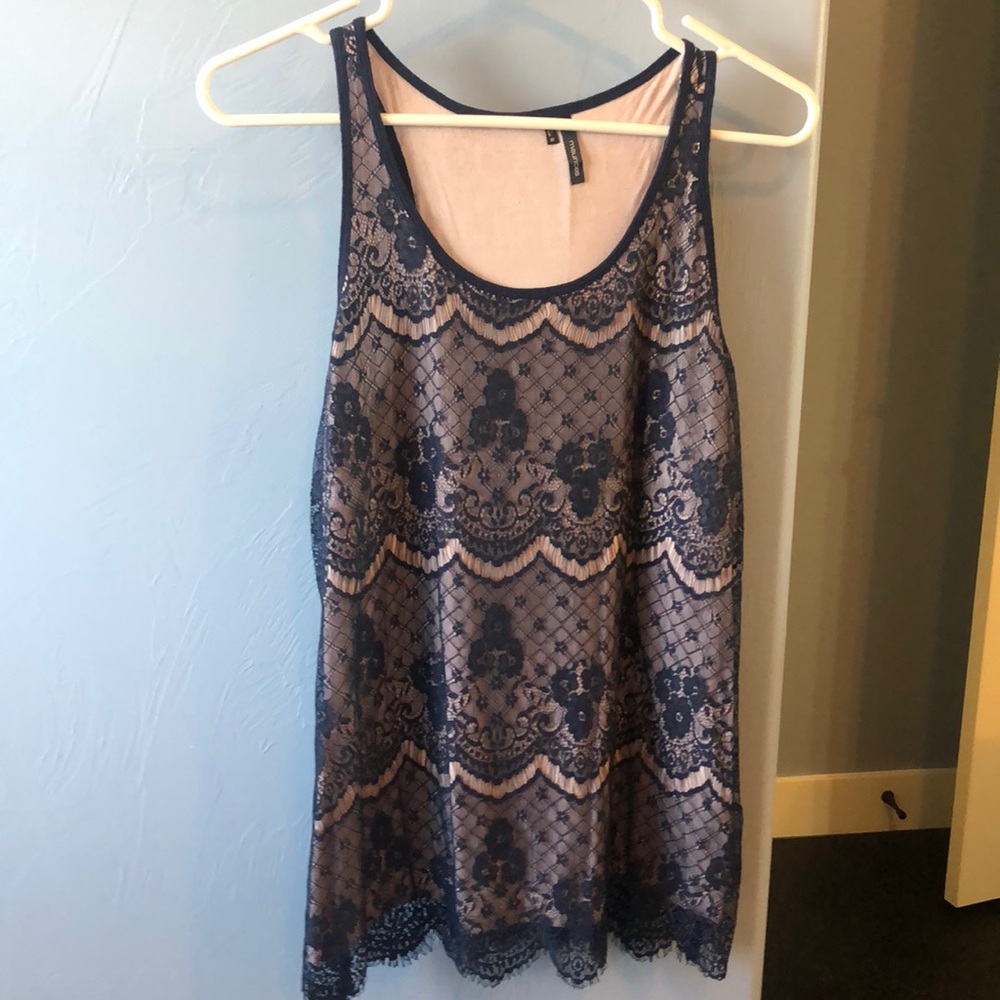 Blue lace top